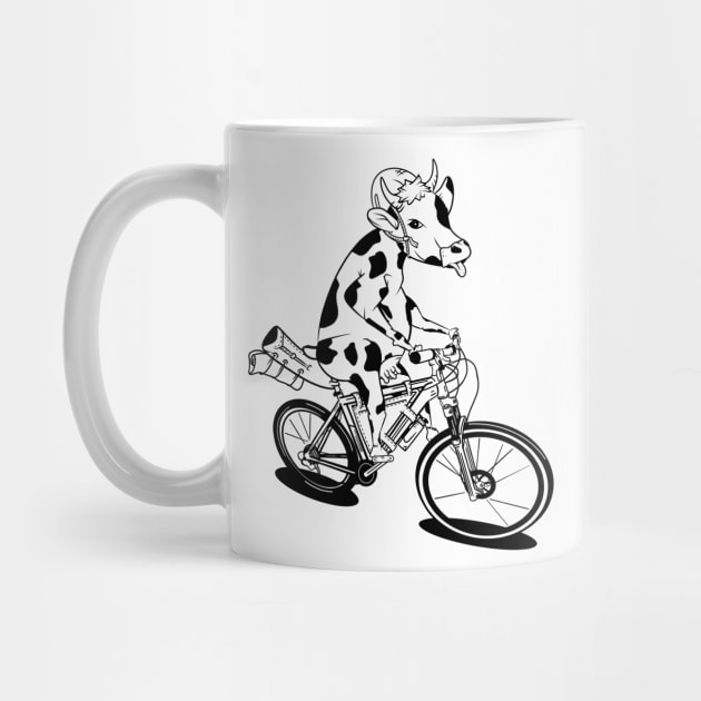 Cow riding a bike by mailboxdisco